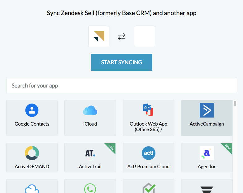 Sync Zendesk Sell with other software