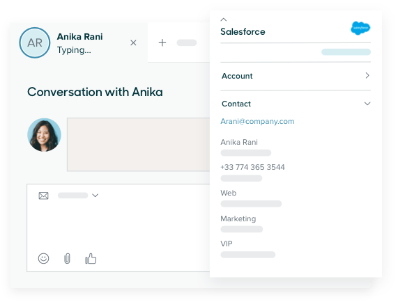 Customer profile with account information