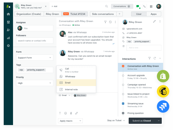 Aplikasi chatbot terbaik, Zendesk Chat