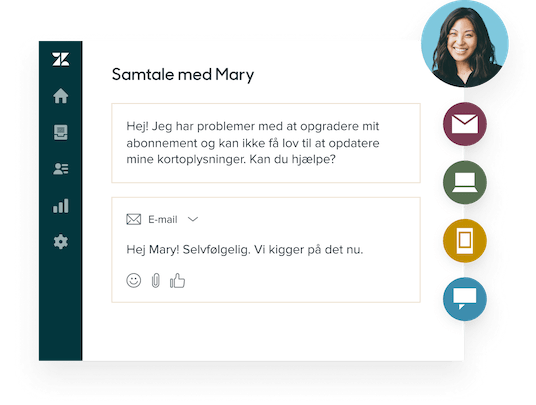 Product screen: Customer chat window