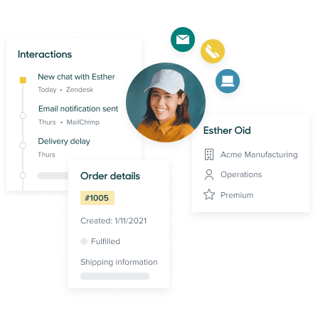 Agent screen displaying data on a customer