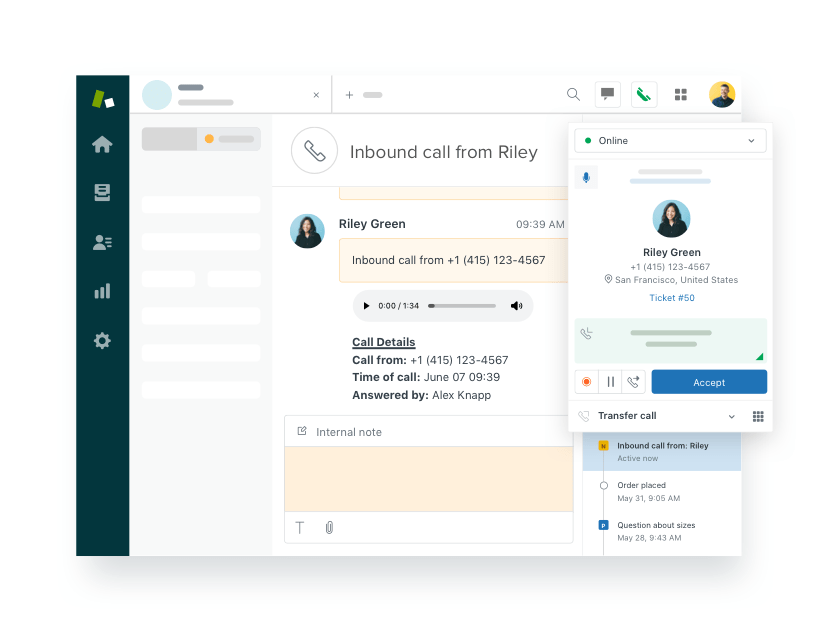 Zendesk Talk 기능 모든 단계에서 지원