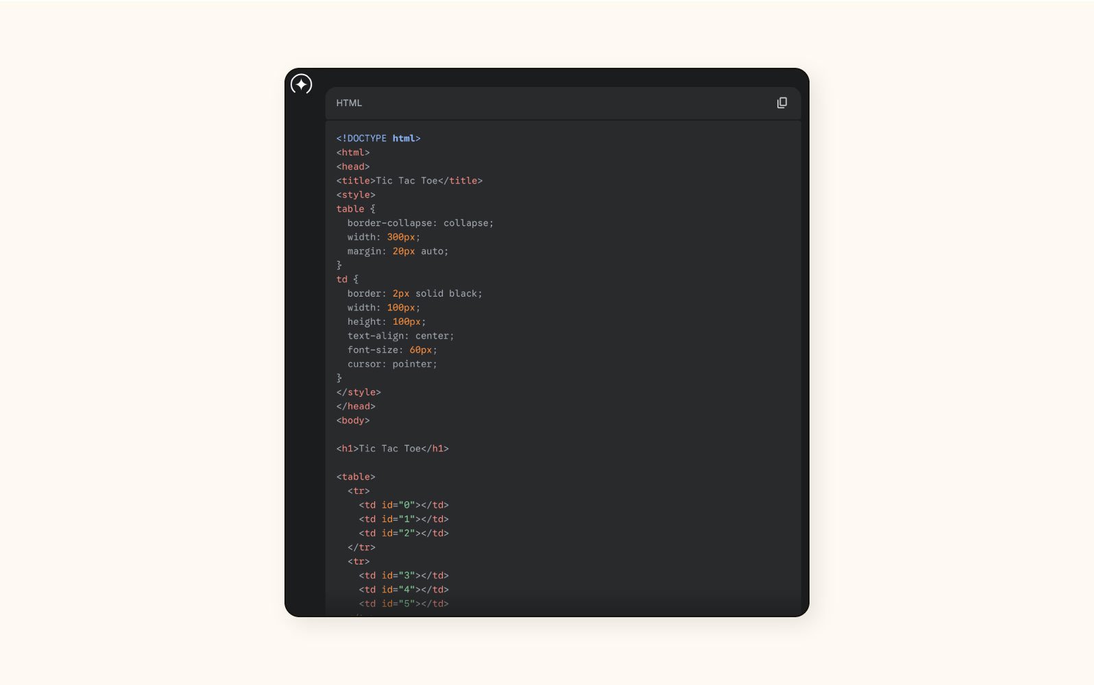 Code creation functionality in Gemini.