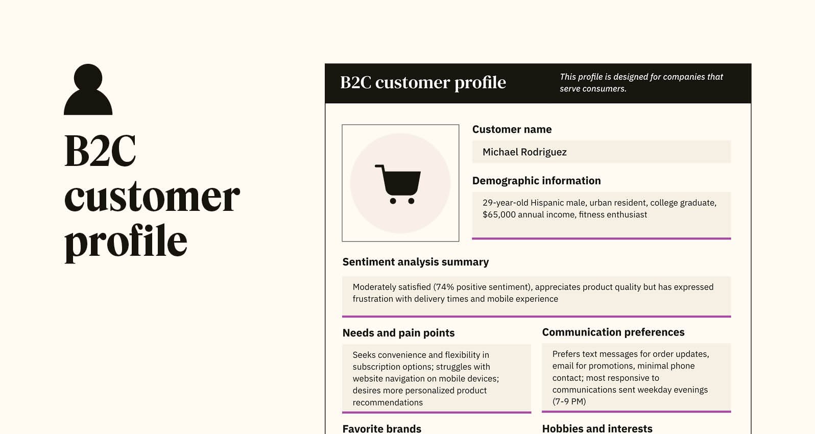A preview for the downloadable B2C customer profile template.