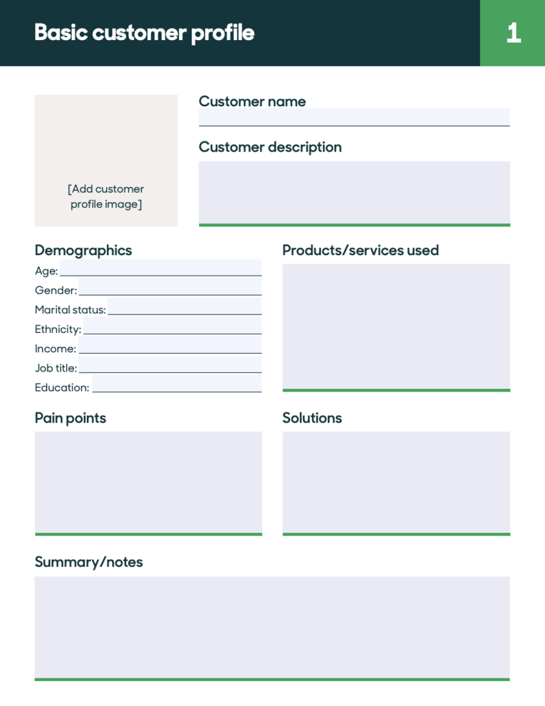 Modèles de profils clients