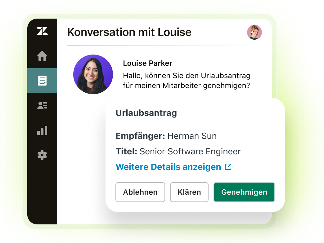 Screenshot of a dialog box approving of an Employee's leave request