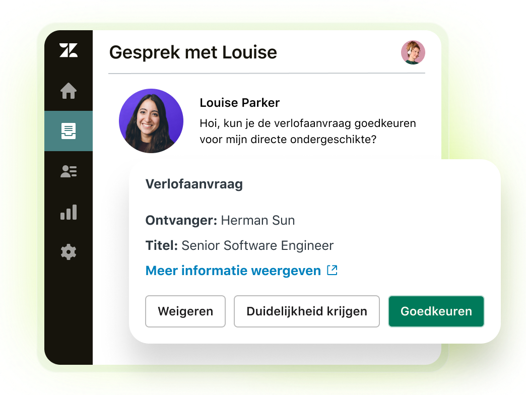 Screenshot of a dialog box approving of an Employee's leave request