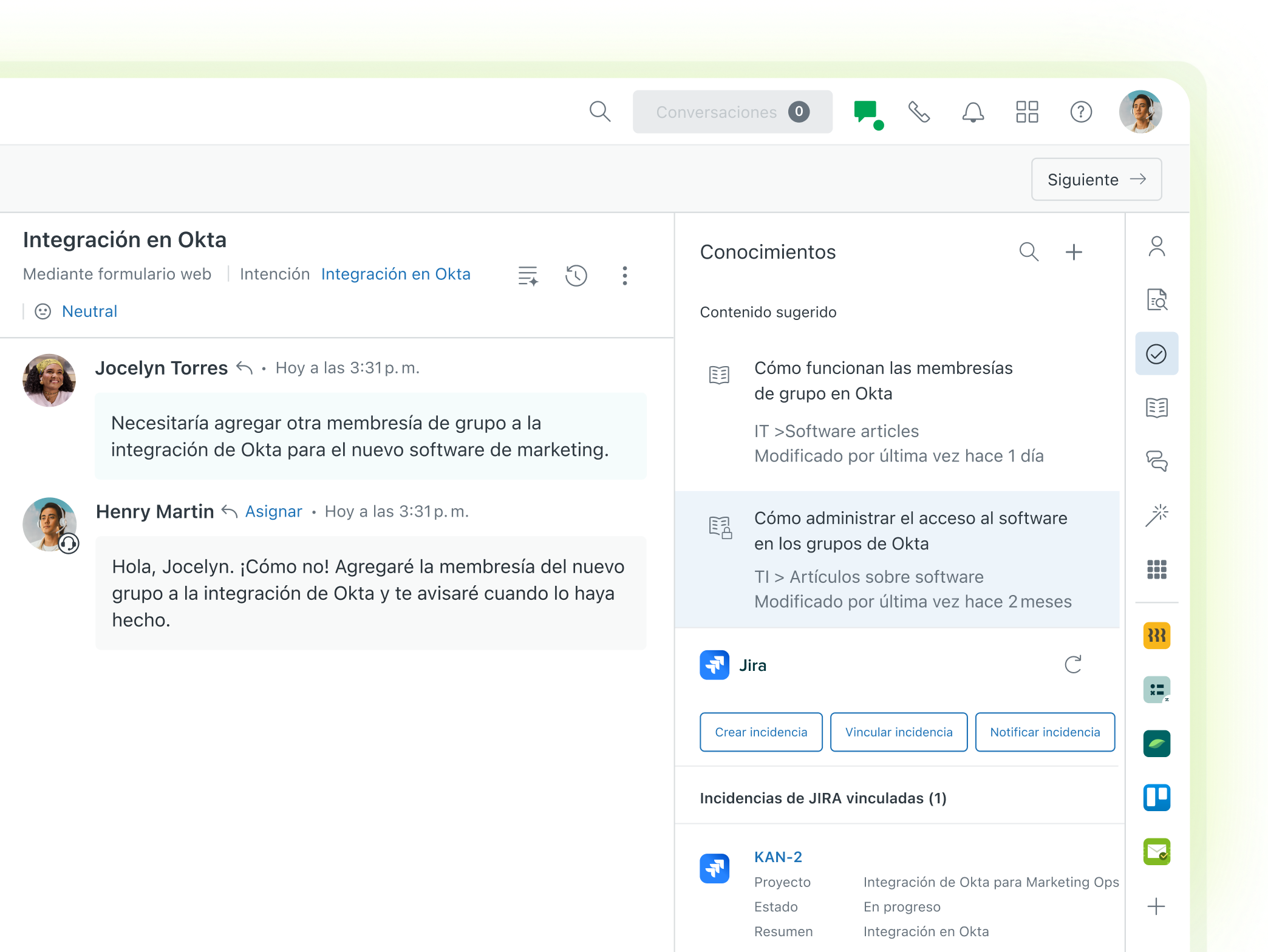 Captura de pantalla de un humano interactuando con un chatbot