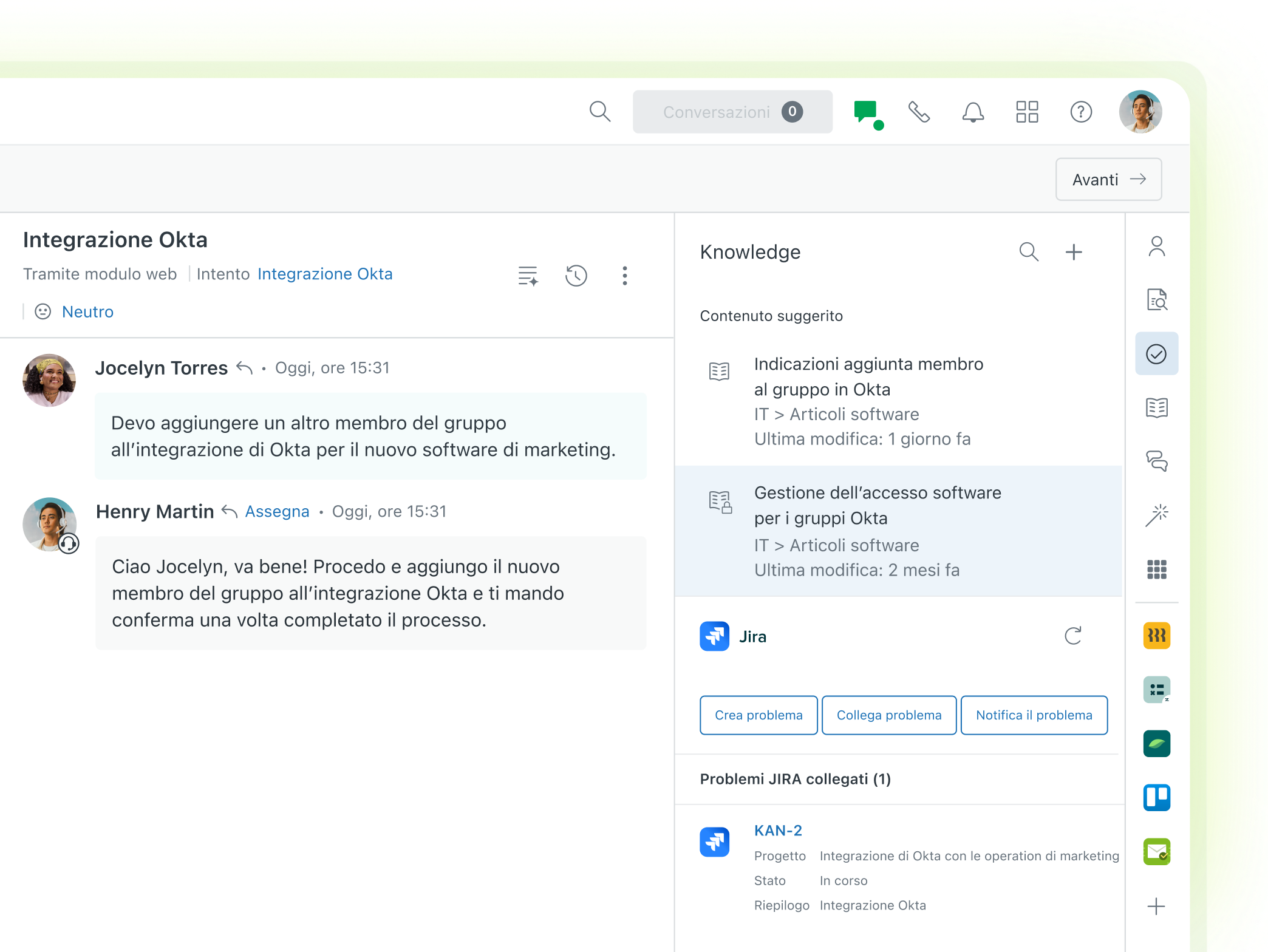 Uno screenshot di un essere umano che interagisce con un chat bot