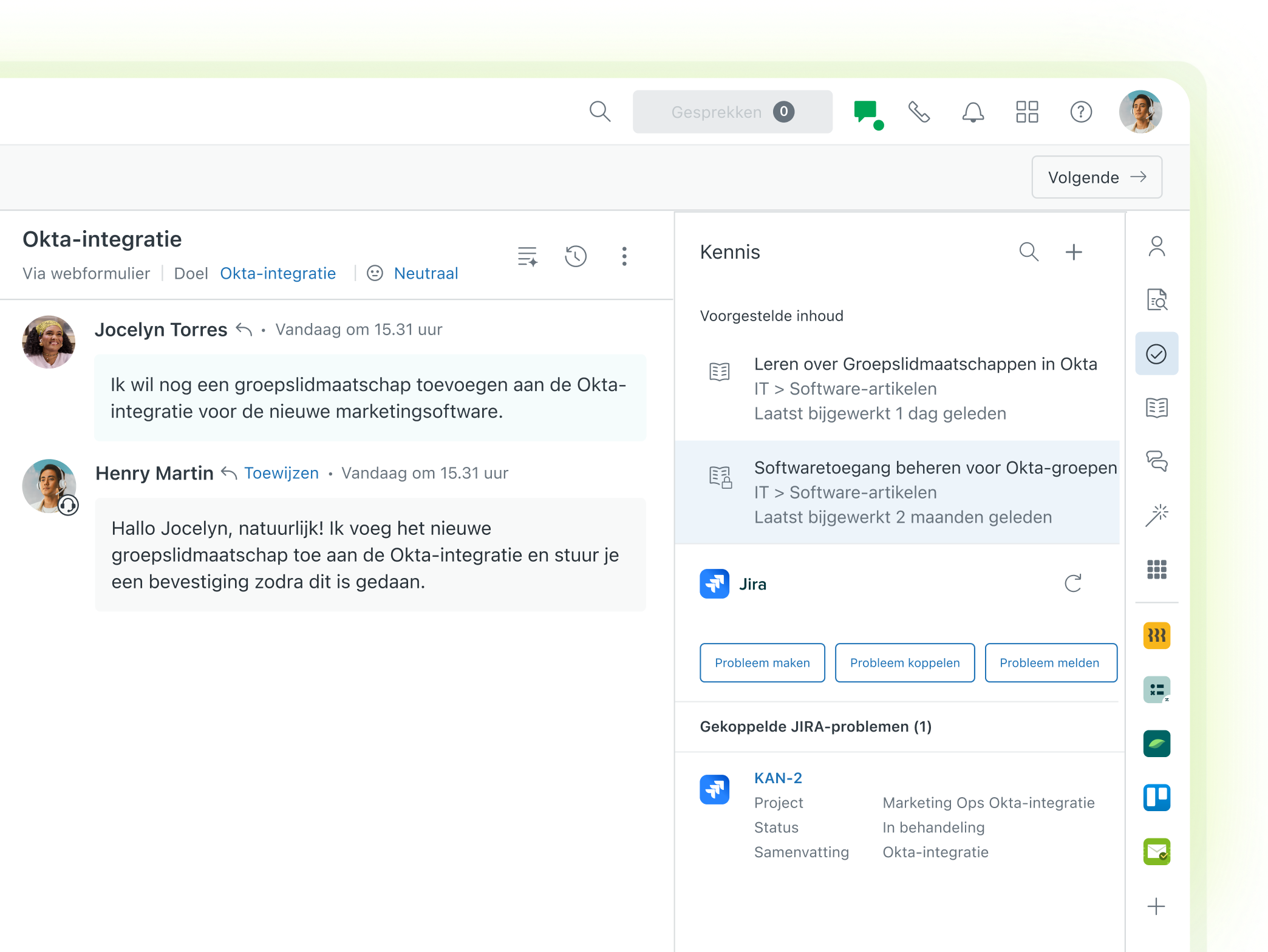 Een screenshot van iemand die interactie heeft met een chatbot