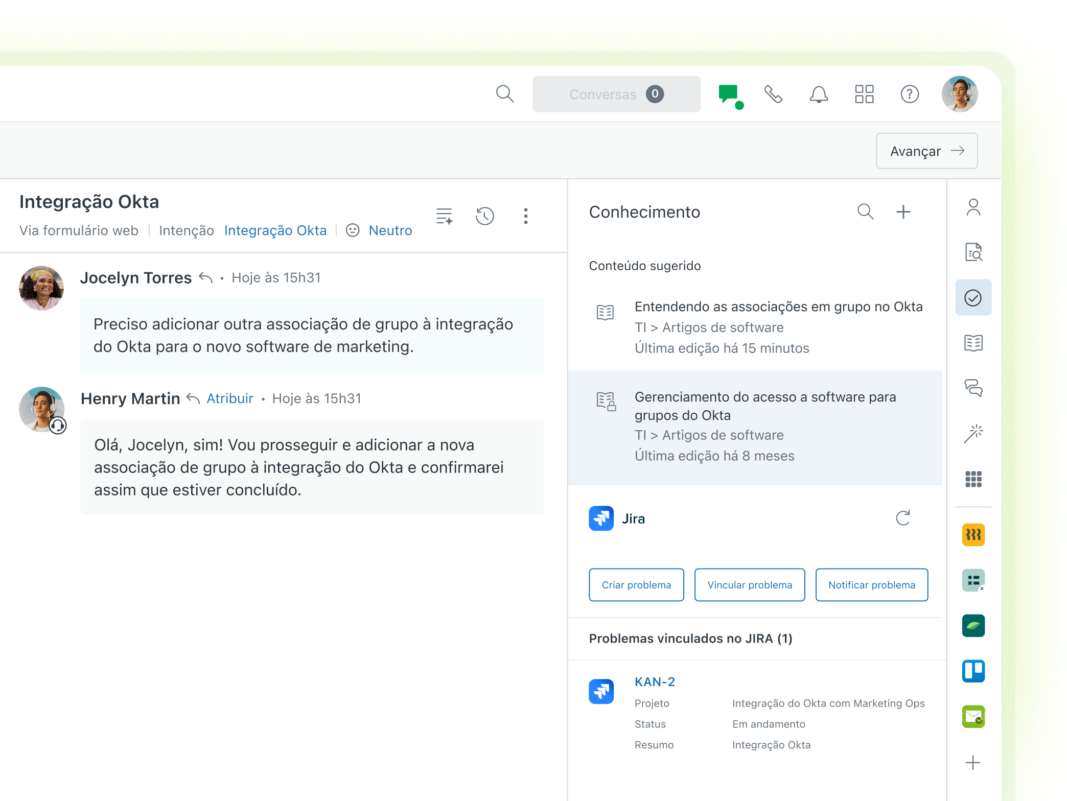 Captura de tela de um humano interagindo com um chat bot