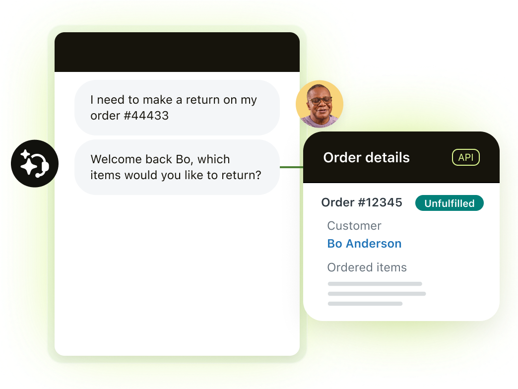 Customer chatting with AI Agent