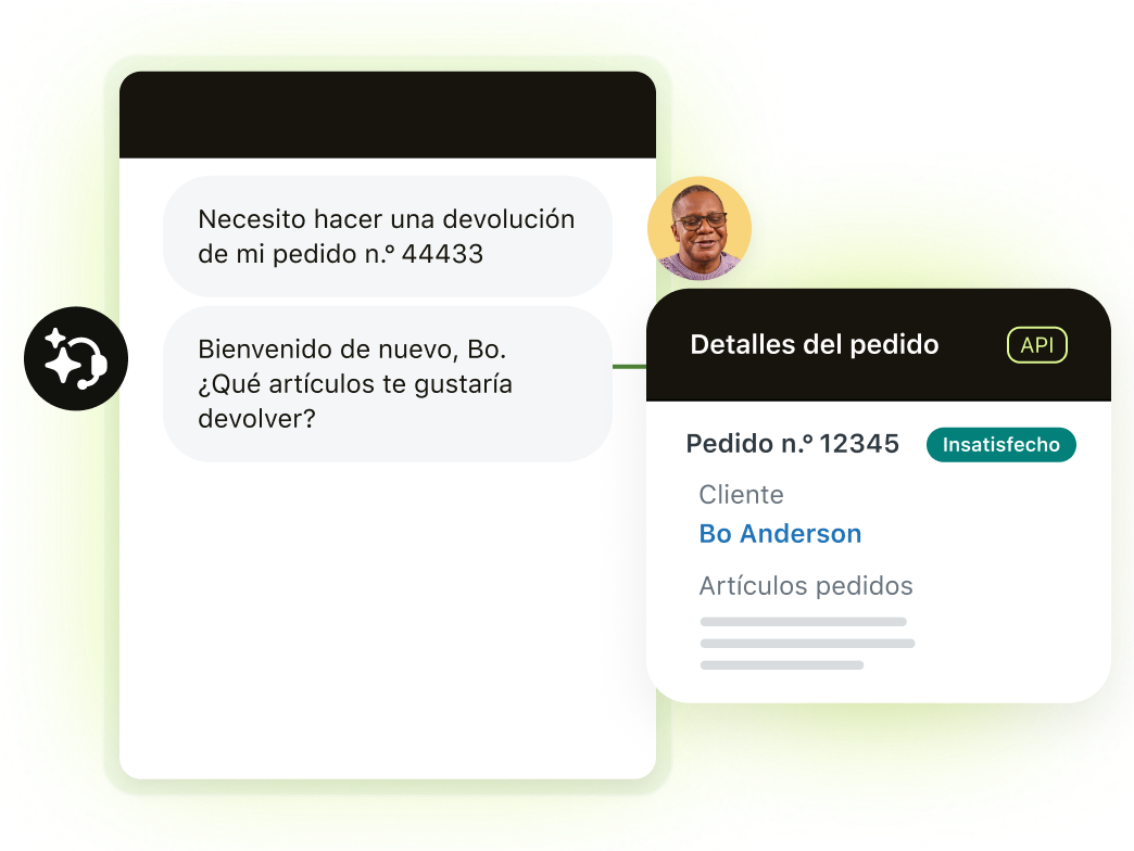 Cliente conversando con el agente IA